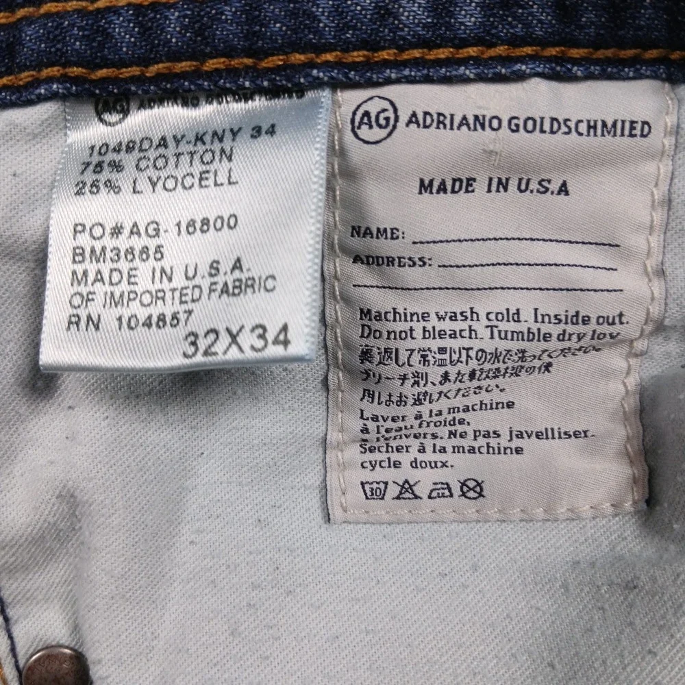 AG Adriano Goldschmied The‎ Protege Straight Leg Jeans 32x34 Blue
